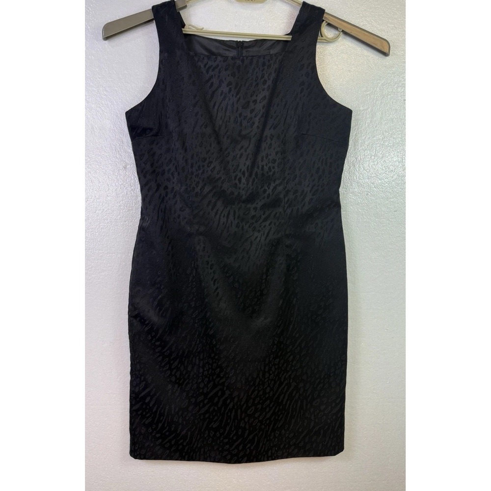 Positive Attitude Womens Black Leopard Print Dress Sz 12 Cocktail Sleeveless